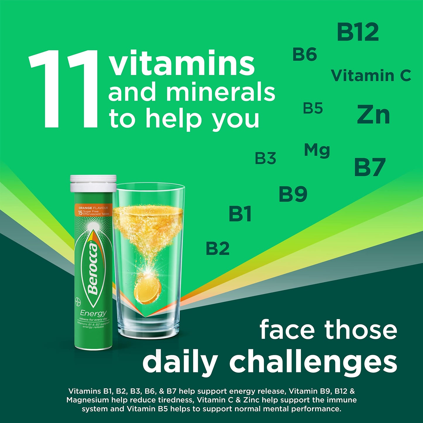 Berocca Vitamin C Effervescent Blackcurrant Flavour Tablets, Pack of 45