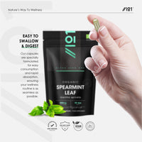 ALPHA01 Organic Spearmint Leaf 500mg – 90 Vegan Capsules – High Strength Mentha Spicata Supplement – Resealable and Recyclable Pouch by Alpha01