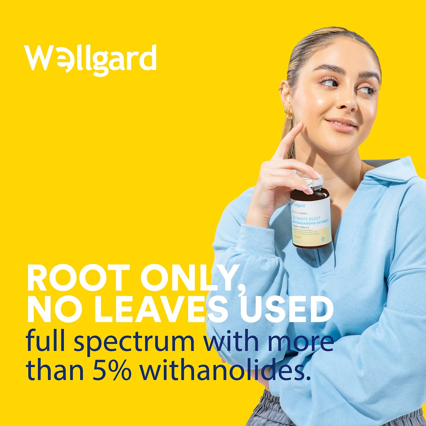 Wellgard Vegan Ashwagandha KSM-66 with 5% Withanolides - High Strength KSM-66 Ashwagandha, Full-Spectrum Root Powder, Free from Magnesium Stearate & Silicon Dioxide, Made in UK
