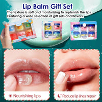 ChicNana Lip balm Set, 6 Packs Lip Balm Multipack Long Lasting Lips Moisturizer Intensive Lip Repair Treatment for Cracked, Dry and Chapped Lips Day Night Lip Care (6Pcs Blue Package)