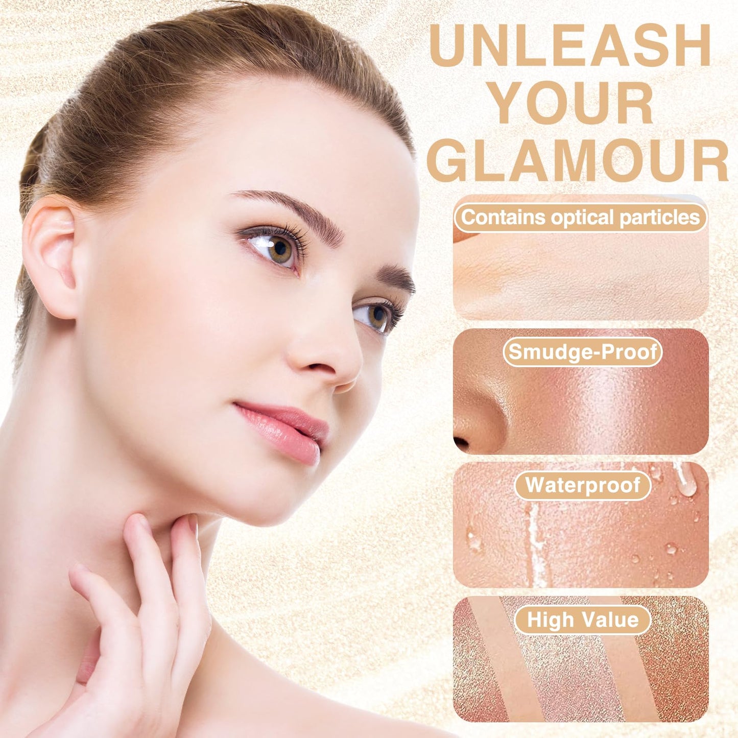 DOOCECIY Colour Changing Foundation, 4 In 1 Moisturizing Full Coverage Liquid Foundation, Moisturizing Anti-Aging