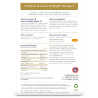 healthspan Healthspan Turmeric & Omega 3 | 60 Capsules | Added Vitamin C & Vitamin D3 | Heart, Joint & Bone Health | Sustainably Sourced