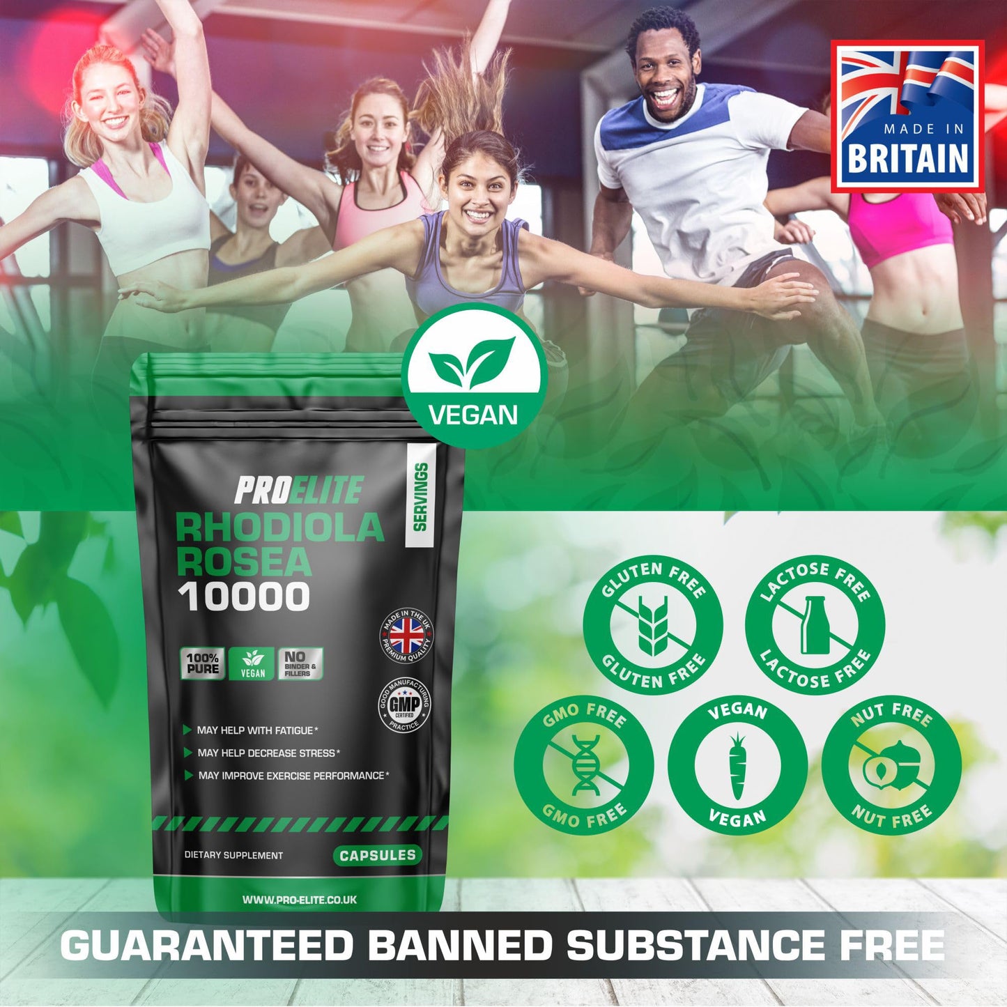 Rhodiola Rosea Extract 500mg 30 Vegan Capsules | 3% Standardised Rosavins 1% Salidrosid | Arctic Root Nootropic Adaptogen Supplement | Premium Rhodiola Root Extract | Made in UK by PROELITE