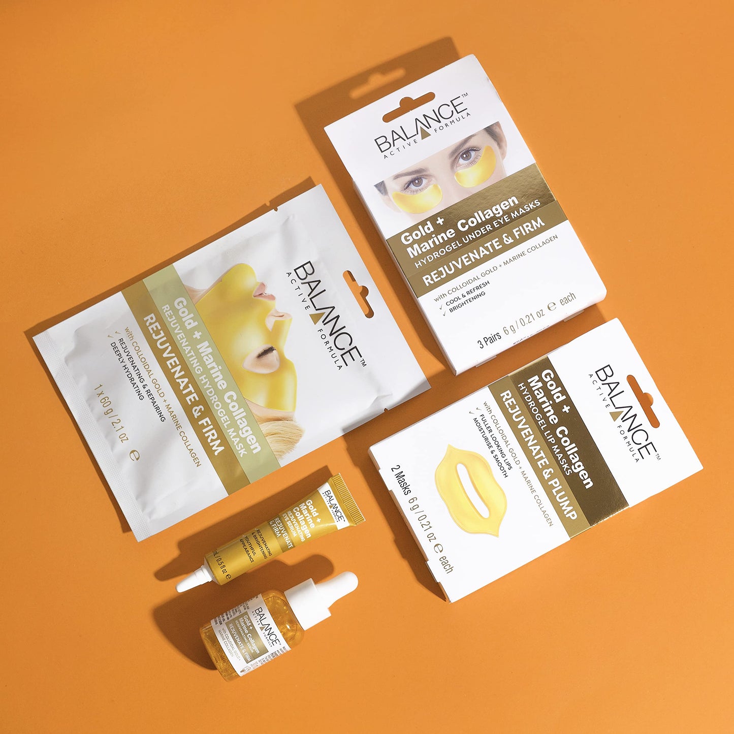 Balance Active Formula Gold & Marine Collagen Hydrogel Under Eye Masks (3 pack) Instantly Cool, Refresh & Revive Tired-Looking Eyes. Cruelty Free.