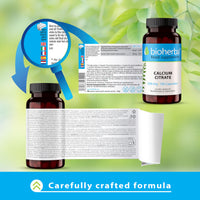 Calcium Capsules - 330 mg Calcium Citrate - 300 Capsules - High-Potency Supplement for Strong Bones and Teeth by BIOHERBA