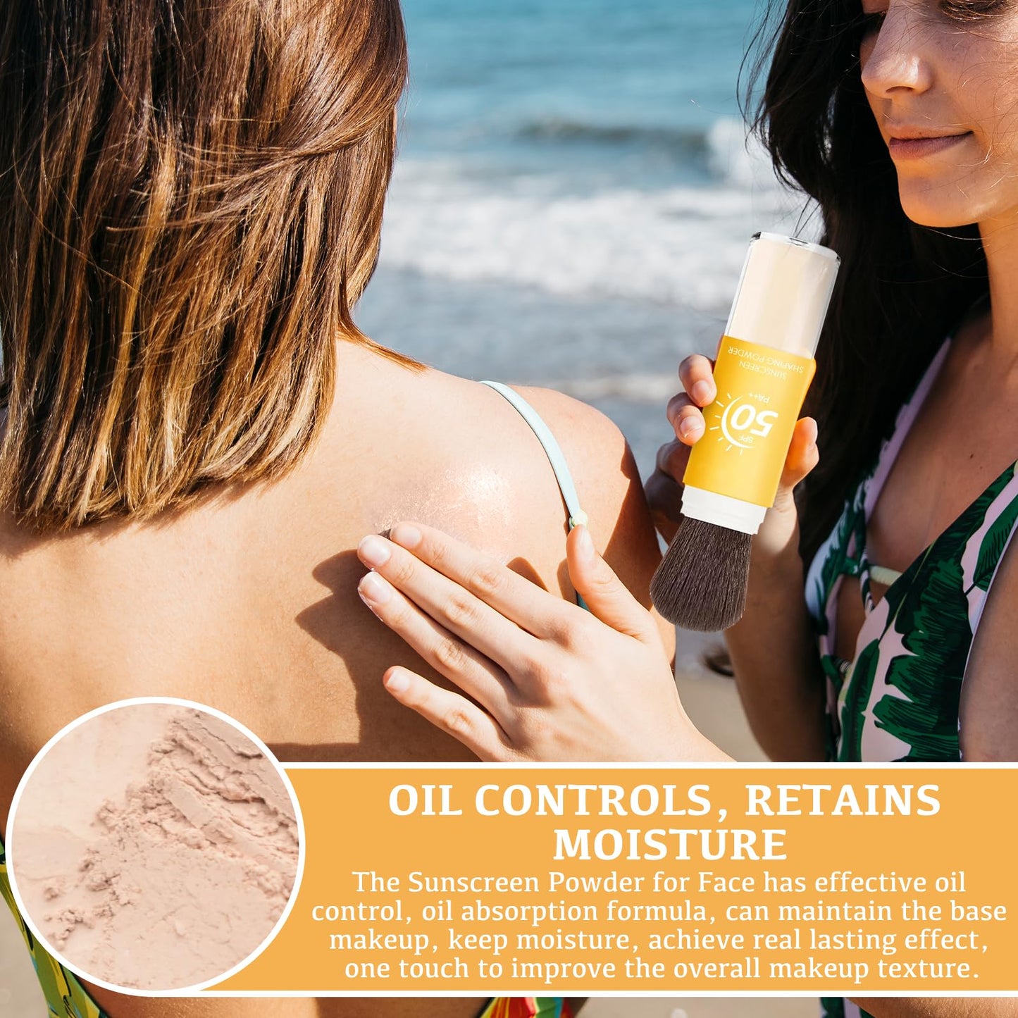 COWANIEE Powder Scalp Sunscreen, Mineral SPF 50 Powder Sunscreen, Lasting Oil Control Matte Lightweight Breathable