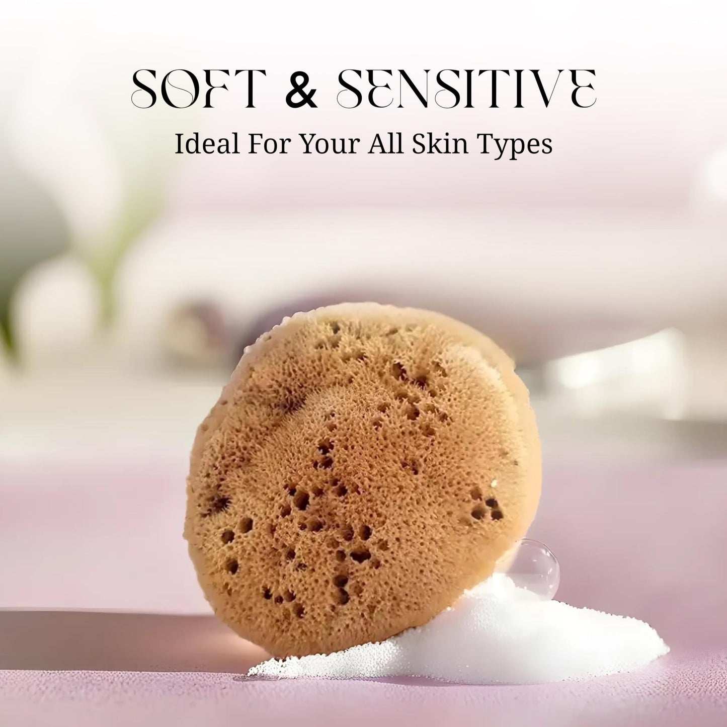 Natural Sea Sponge - Silk Luxuriously Soft Unbleached Bathing Sponge with Super High Absorbancy for All Skin Types (4-4.5"/10-11cm, Pack of 4)