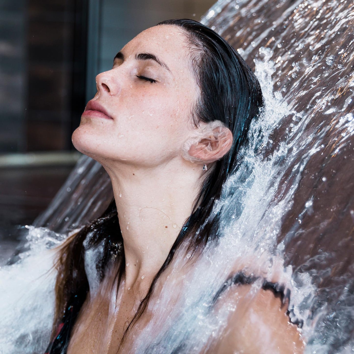 100 Pcs Ear Covers for Hair Dye, Clear Disposable Ear Covers for Shower Waterproof Plastic Ears Protectors Ears Shower Caps Care for Hair Dye Bathing Spa Salon Home Hotel