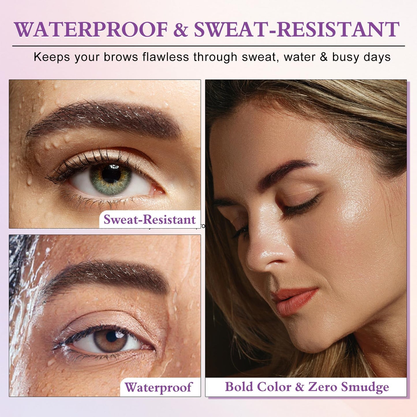 Shengqialun Peel Off Eyebrow Tint, Brow Tattoo Peel Off, Waterproof Eyebrow Gel & Long-Lasting Natural Color, Eye Brow Dye for Defined Brows, Smudge-Proof Up to 3 Days for Daily Use(Black Brown)