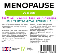 Lindens Menopause Formula 60 Tablets - Multi Botanical Formula Including Red Clover, Liquorice, Sage and Siberian Ginseng - Supports with Menopausal Symptoms and Promote Wellbeing & Vitality