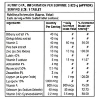 I-Dew Vision Pro Supplement - Lutein Natural Eye Supplement - Zeaxanthin, Astaxanthin, Bilberry Extract, Vitamins A, B12 & Zinc for Normal Vision - Pack of 30 (1 Tablet per Day, 1-Month Supply)