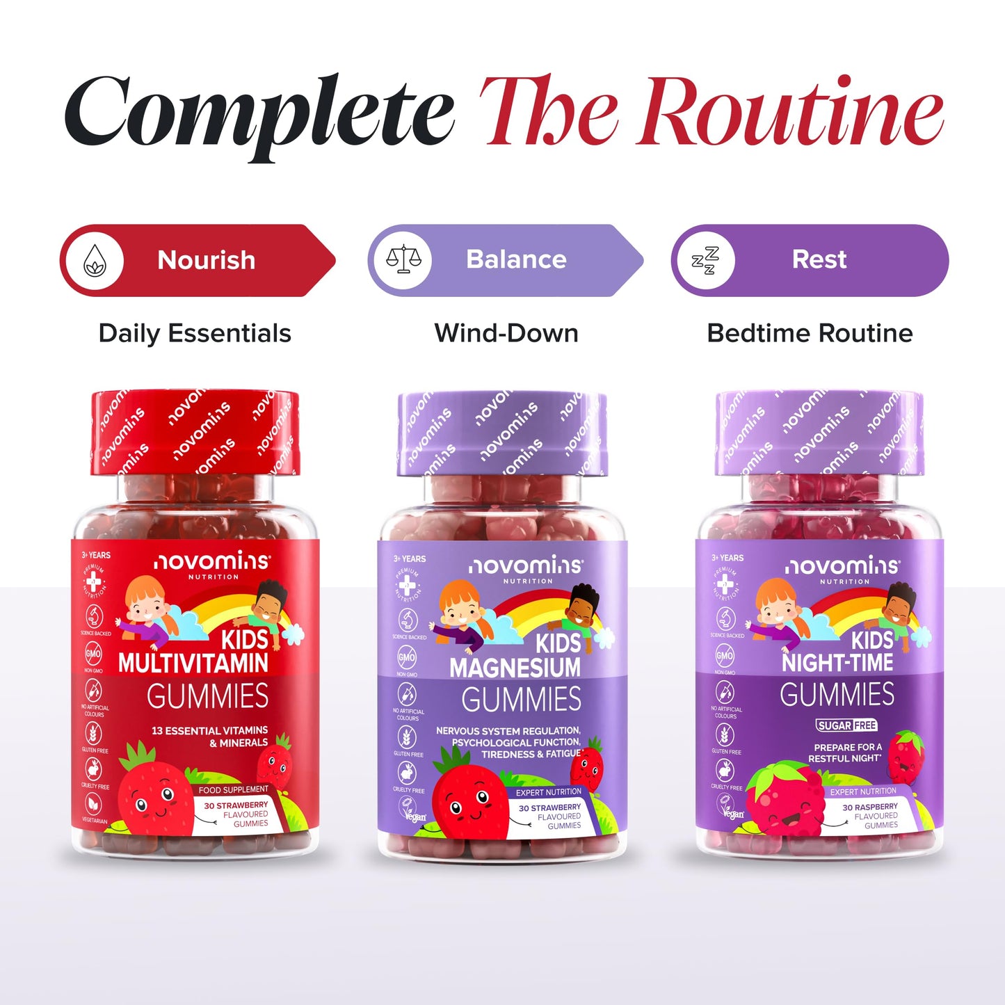 novomins Kids Multivitamin Gummies - 13 Essential Kids Vitamins – 1 Month Supply - Chewable Multivitamins Gummies 3-12 and Older - Childrens Vitamins - Novomins