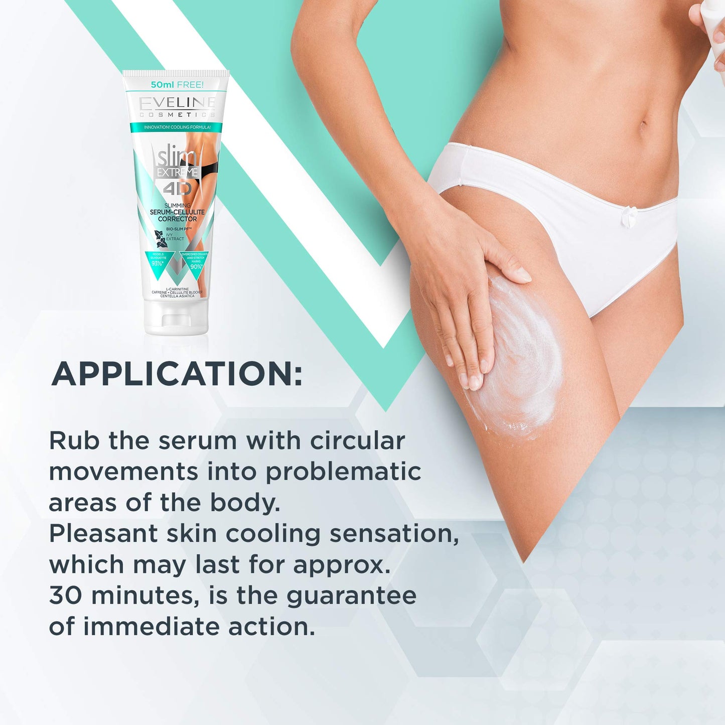 Eveline Cosmetics Slim Extreme 4D Slim Extreme 3D Slimming & Anti-Cellulite Serum - Body Sculpting Formula with Lipocell SLIM® & L-Carnitine, Infused with Caffeine, Collagen & Elastin - 250 ML