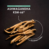 Organic Ashwagandha KSM-66® with BioPerine® - 1650mg - 5% Withanolides - Most Bioavailable Full-Spectrum Root Extract - Not Tablets or Powder - 60 Vegan Capsules Bag