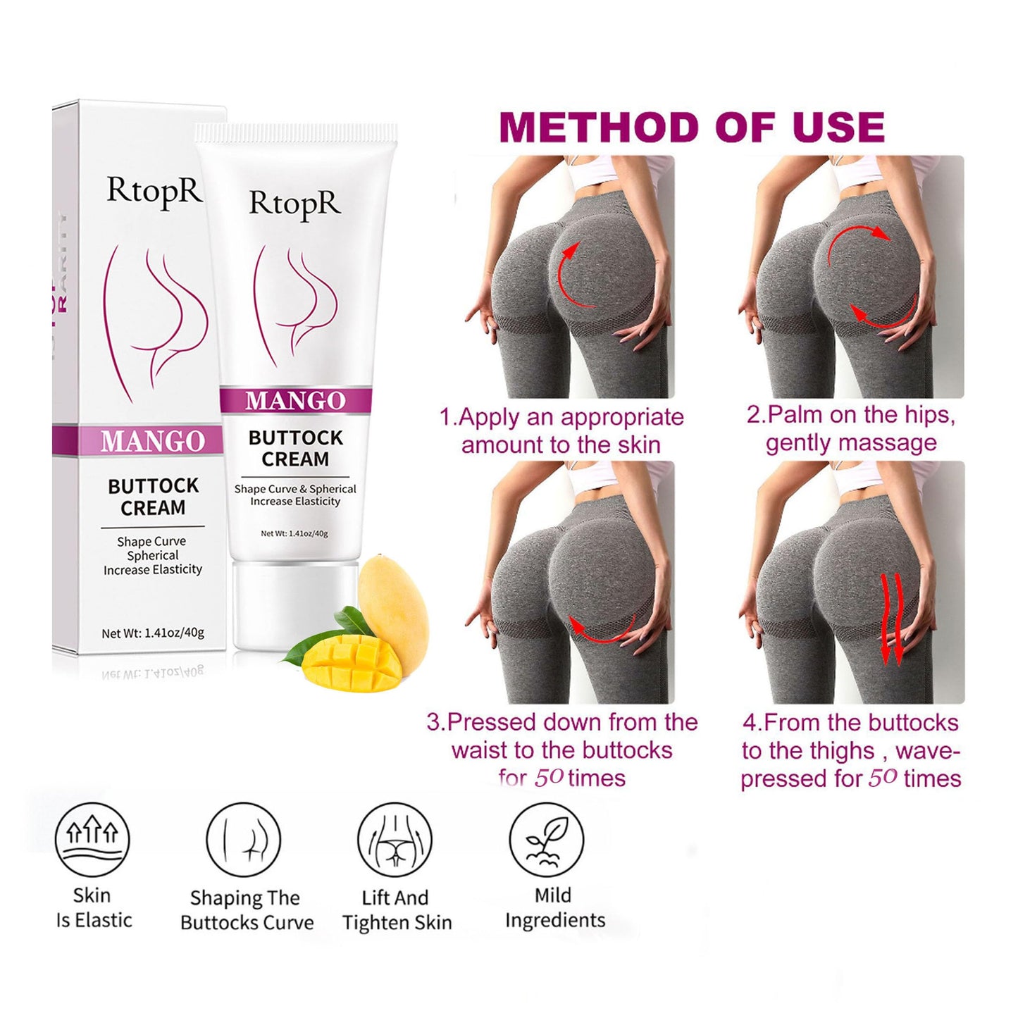 1PC Sexy Hip Buttock Enlargement Cream Lift Up Buttock Enhancement Massage Cream Hip Lift Up Butt Firm Skin Enlargement