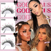 Goddvenus Fluffy Cluster Lashes Individual Eyelashes 300pcs Volume Russian Lash Clusters Wispy Lashes Individual Cluster Eyelashes D Curl Lash Extensions for DIY at Home