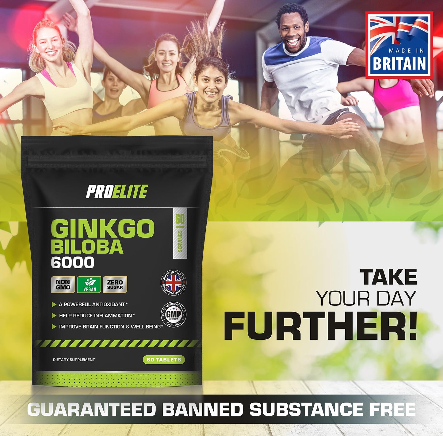 Ginkgo Biloba 6000mg - High Strength Vegan Ginkgo Biloba Leaf Extract 60 Tablets 50:1 Extract � Gluten Free, GMO Free - Made in UK by PROELITE
