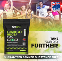 Ginkgo Biloba 6000mg - High Strength Vegan Ginkgo Biloba Leaf Extract 60 Tablets 50:1 Extract � Gluten Free, GMO Free - Made in UK by PROELITE