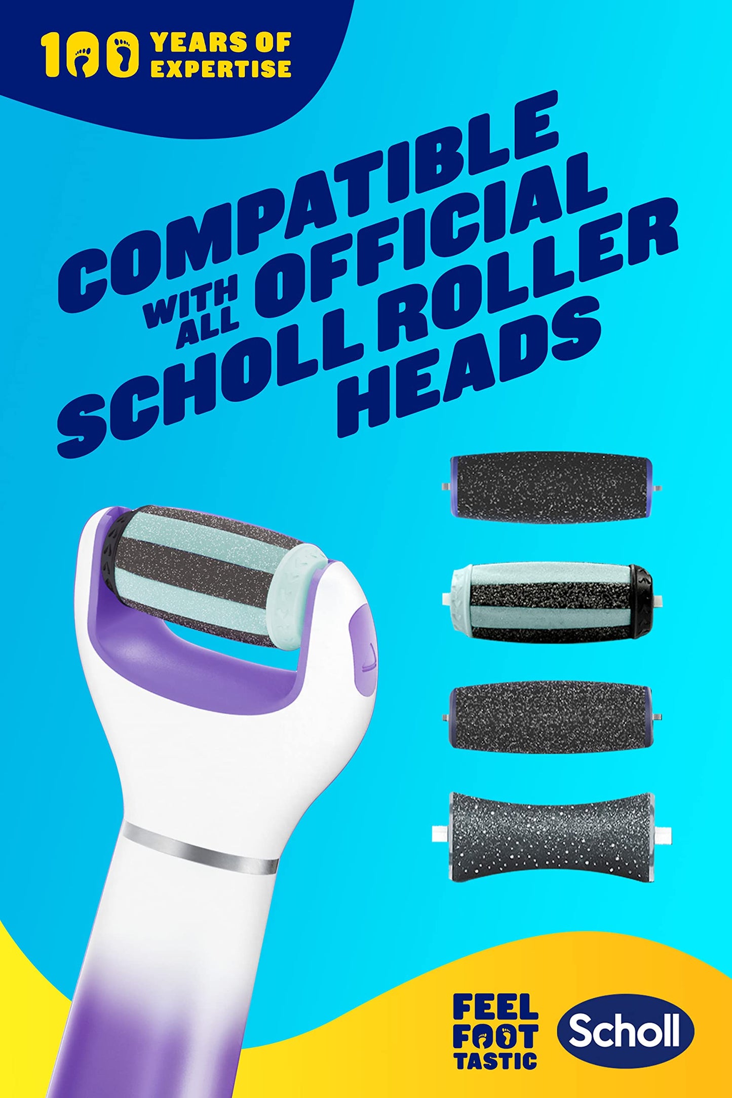 Scholl Velvet Smooth 2in1 File and Smooth Electric Foot File Pedi, for Hard Skin and Callus Removal
