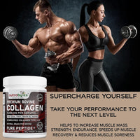 NUTRABYTES Bovine Collagen Peptides Powder 10000mg Type 1 & 3 Unflavoured|19 Amino Acids|High Strength Hydrolysed Protein for Women & Men |Kosher & Halal Certified| Healthy Skin Hair Nails Joints|Keto,Paleo