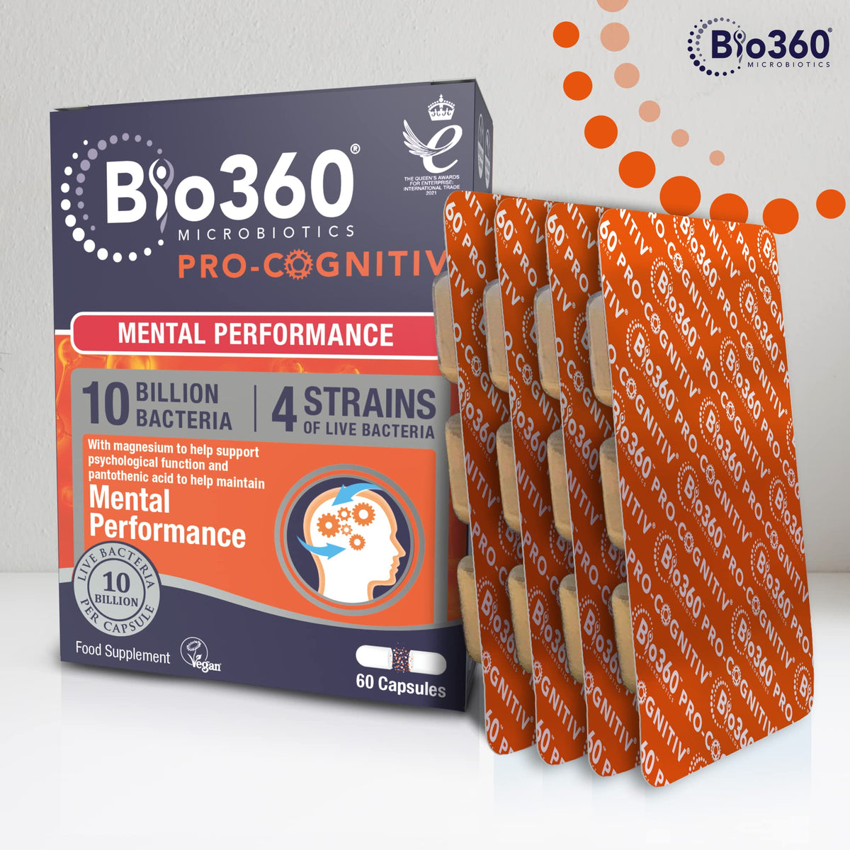 Natures Aid Bio360 Pro-Cognitiv (10 Billion Bacteria), from Natures Aid, Mental Performance, 60 Capsules