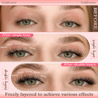 Goddvenus Wispy Cluster Lashes Natural Individual Eyelashes C Curl Lash Clusters DIY Lashes Individual Cluster Cotton Band Eyelash Clusters 130pcs
