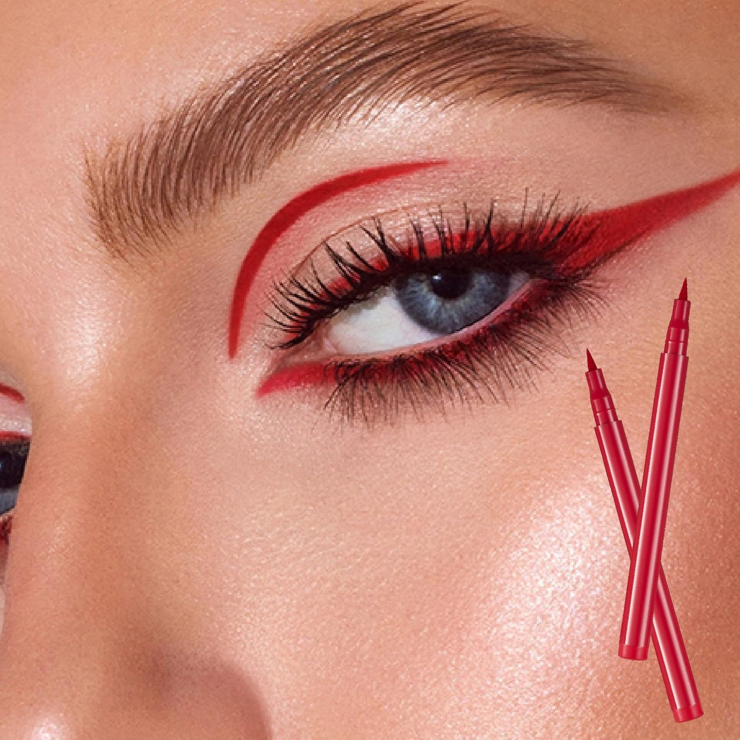 YUYUE-YY Eyeliner Pencil Coloured Eyeline Pen, Liquid Eyeliner Pen Matte Quick Dry Long Lasting Waterproof Eyeliner Pen Smudge-Proof Highly Pigmented Colourful Eye Liner for Eye-Makeup (01#)