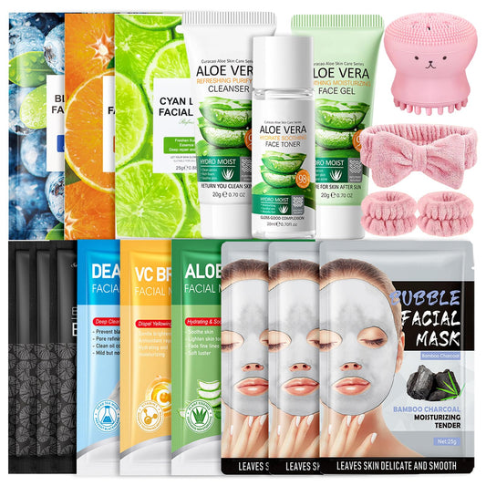 Shefave Face Mask Skincare Set, 19 Pcs Pamper Gifts for Women, Care Package Gift Sets for Her Teenage Girls