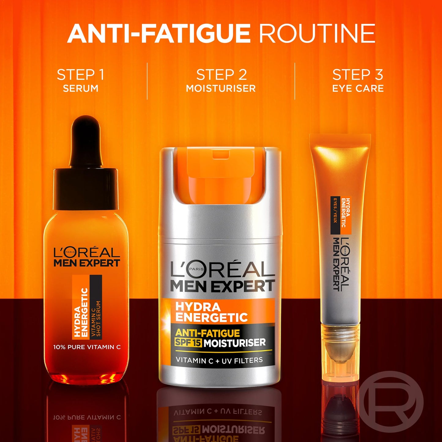 L’Oréal Paris Men Expert Protective Anti-fatigue Moisturiser With SPF 15 for Men 50ml, Hydra Energetic Moisturiser With Vitamin C*, for Tired and Dry Skin, Hydrates and Protects Skin