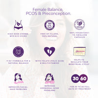 Inositol Myo & D-Chiro PCOS 4100MG Vegan Capsules, Hormonal Balance, Fertility Supplement, Preconception, Pregnancy & Ovarian Support, 9-in-1 Inositol, Folate 5-MTHF, Chromium, Zinc, VIT B6, B12 & D3
