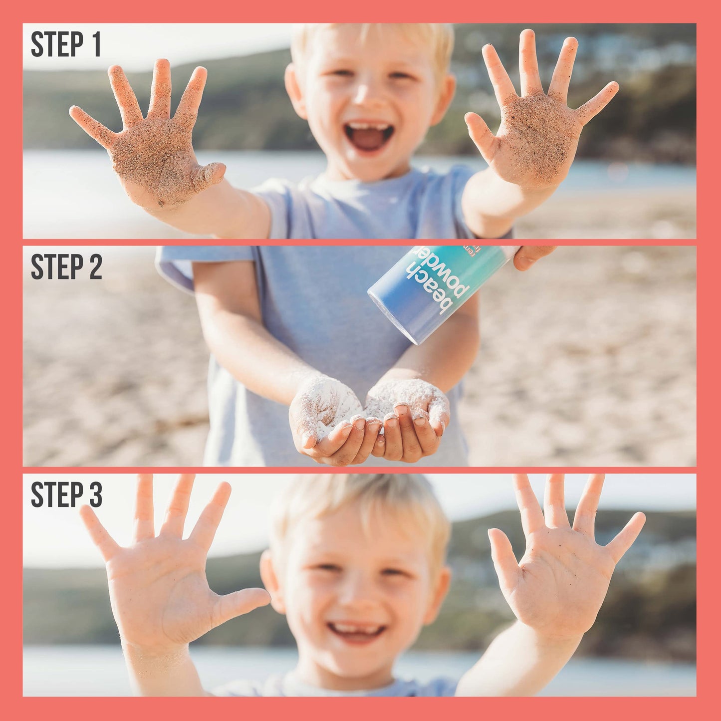 Beach Powder, 1 x Original Beach Powder (100g), 1 x Beach Powder Shimmer (85g) | Removes Sand Effortlessly for Wonderfully Smooth Skin | Beach Skin Care - Eco-Friendly, Allergen-Free, Talc Free