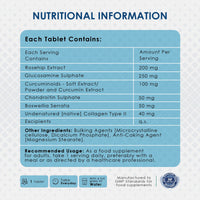 AMBROSIAL Ambrosial Glucosamine Chondroitin Joint Care Supplements for High Mobility & Flexibility | High Strength Glucosamine Chondroitin with Curcumin, Collagen, Boswellia & Rosehip Extracts | 120 Tablets