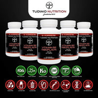 Vitamin B2 Riboflavin 250 mg Capsules - 70 pcs (2+ Month Supply) of Rapidly Disintegrating Capsules, Each with 250mg of Premium Quality & Pure Riboflavin Powder, by TUDIMO