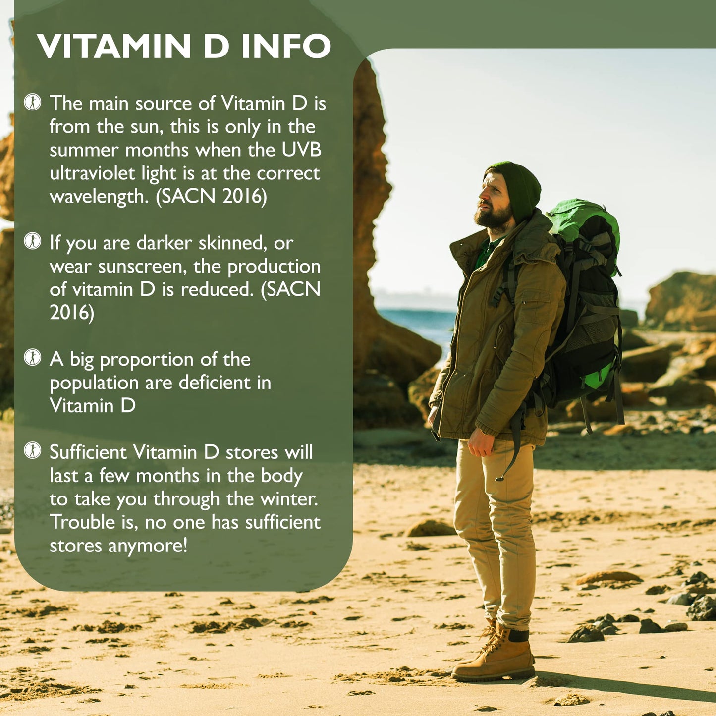 Barefoot Nutrition - Vitamin D3 Complete 4000 IU, With Vitamin K2 MK-7, Magnesium, Boron & Zinc Supplement, High Strength Formula for Bone and Normal Health Function, 60 Capsules