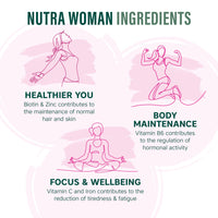 NUTRAWOMAN - Womens Multivitamins | Womens Vitamins - 30 Tablets - 27 Vitamins & Minerals - Daily Multivitamin for Energy & Health - with Probiotics, Biotin, Folic Acid & Methyl B12 - NutraVit