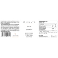 JSHealth Vitamins Hair and Energy Formula Hair Growth Vitamins | Hair Vitamins for Women and Men | Zinc and Iodine Hair Supplements for Hair Growth | Hair Loss Supplements | (30 Capsules)