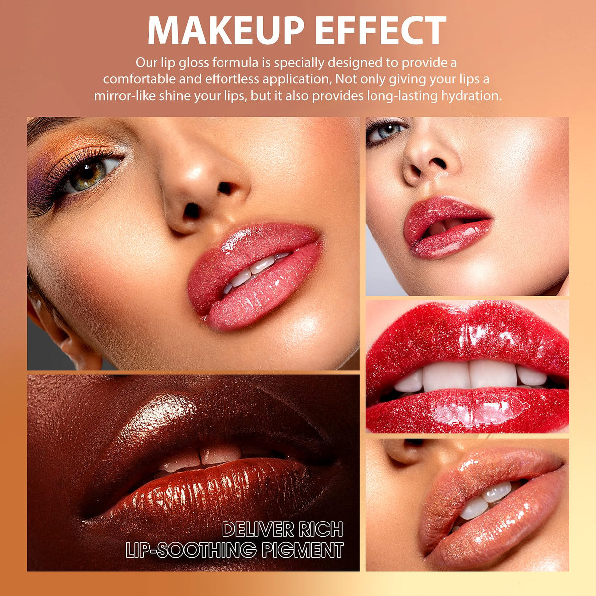 LANGMANNI 3Pcs Hyaluronic Acid Lip Gloss Set,Hydrate & High Shine Clear Looking Lips,Smooth Texture And Long Lasting Lip moisturizing,Brightening 0.1oz/pc (#1+#2+#3)