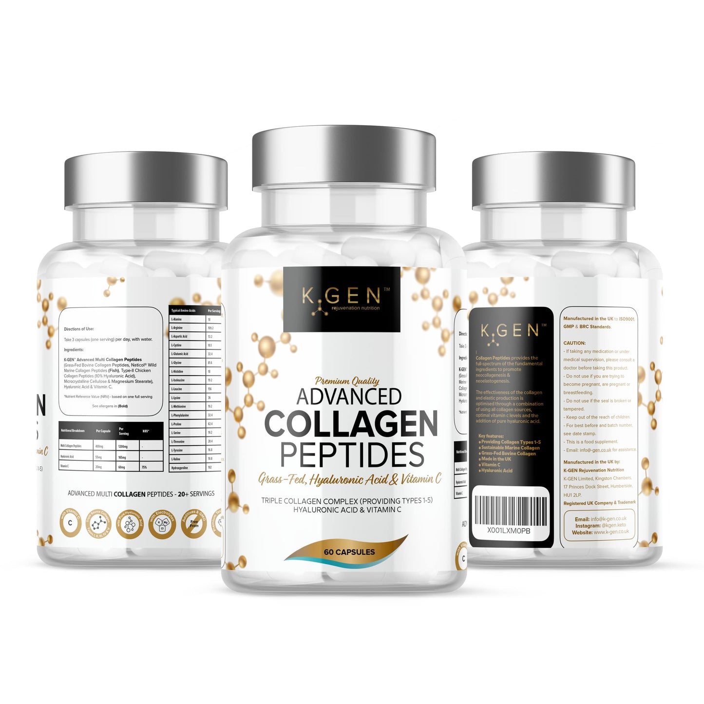 K GEN rejuvenation nutrition Pure Collagen Supplements Capsules Grass Fed Advanced Multi Collagen Peptides | Collagen Powder Pills for Hair, Skin, Nails, & Joints for Women & Men by K GEN