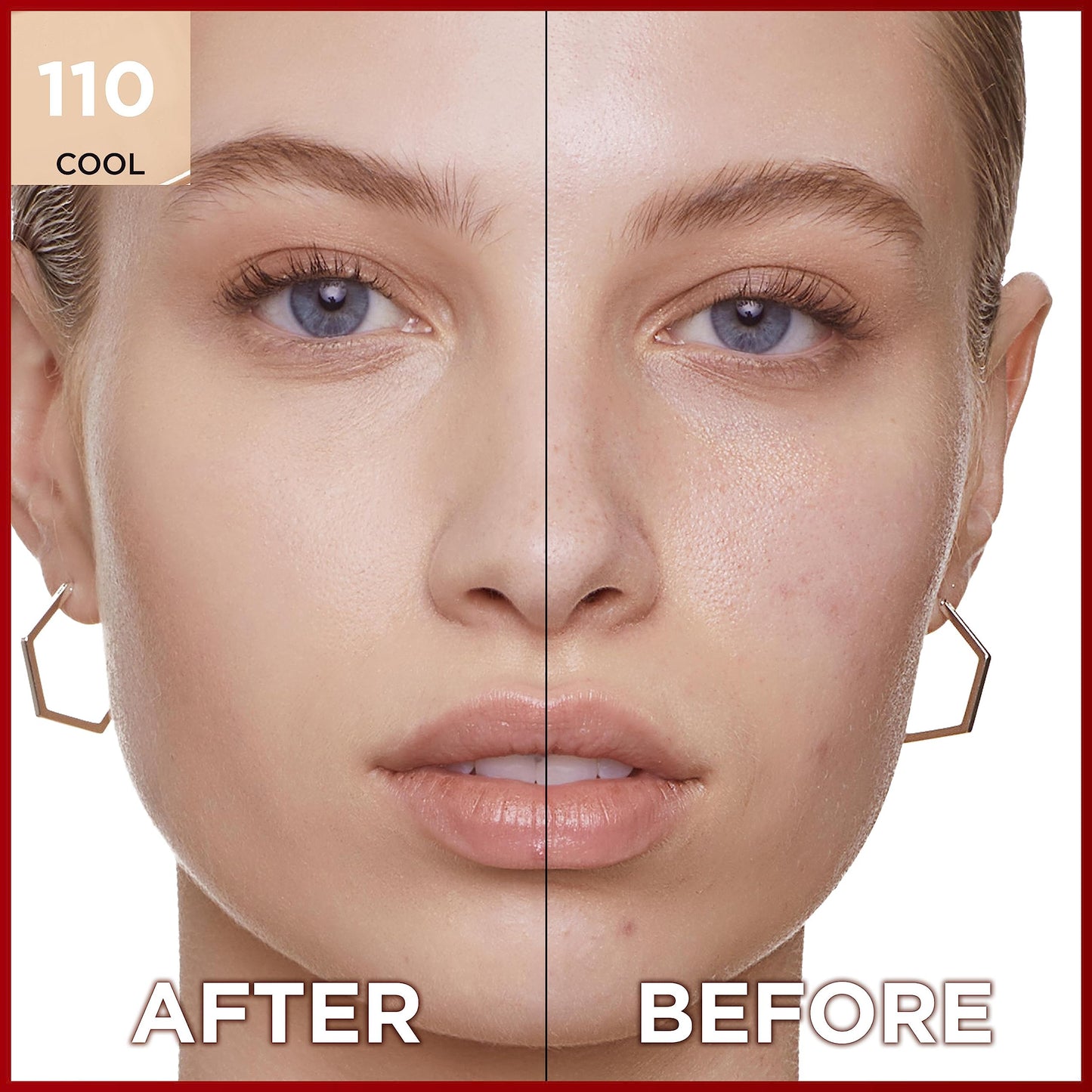 L'Oreal Paris Cover Liquid Foundation, With 4% Niacinamide, Long Lasting, Natural Finish, Available in 20 Shades, SPF 25, Infallible 32H Matte Cover, Shade 110, 30ml