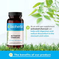 Activated Charcoal 210 mg – 300 Capsules Natural Detoxifying Supplement for Digestive Support and Bloating Relief by BIOHERBA