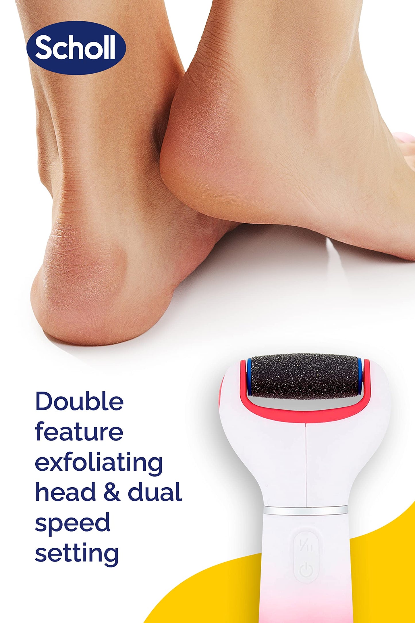 Scholl Velvet Smooth Electronic Foot File, Pink