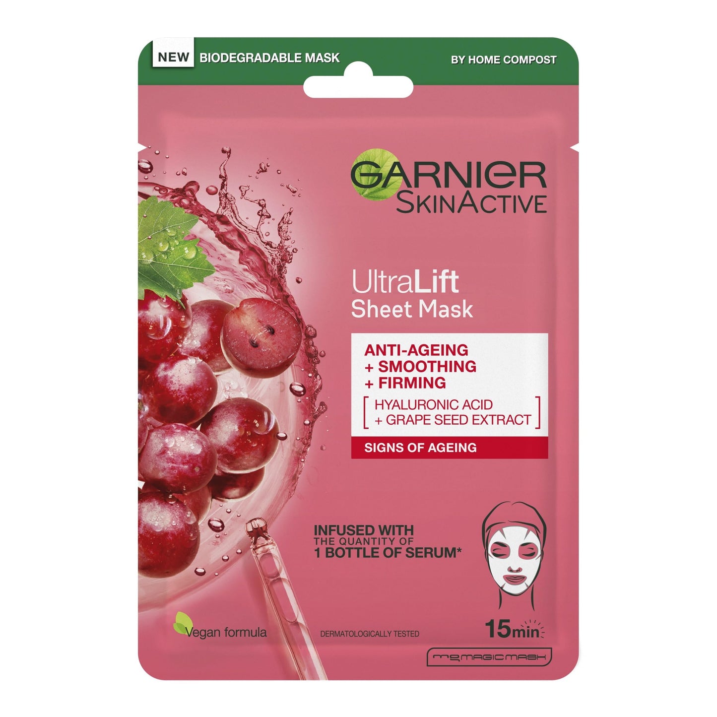 Garnier Ultralift Anti Ageing Radiance Boosting Face Sheet Mask 28g