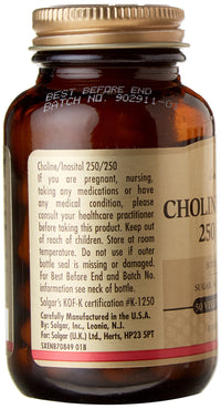 Solgar Choline/Inositol 250/250 mg Vegetable Capsules - 50 Vegicaps