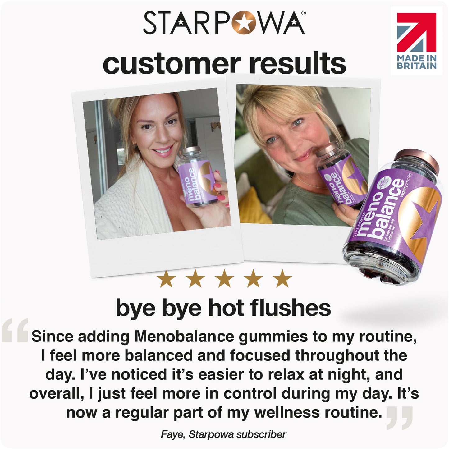 Starpowa Meno Balance | 60 Vegan Gummies | Blackcurrant Flavoured | Vitamin B6, B12 | Vegan | Gluten Free | Keto Friendly