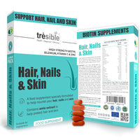 Tresible Trésible Skin Hair & Nails Vitamins for Women & Men (4-Week Supply) - Veg Biotin Tablets, High Strength Biotin Supplements with No Synthetic Binders, Hair Skin Nails Vitamins, Biotin Hair Growth