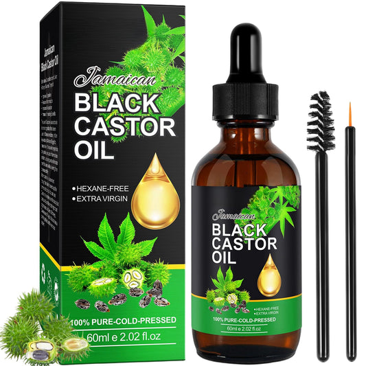 Lomeya Pure Jamaican Black Castor Oil - Essential for Hair Growth and Skin Moisturization - 100% Pressed Oil - 60ml