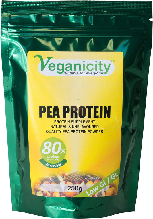 Veganicity Pea Protein Powder : Natural and Unflavoured 80% Protein : 250g