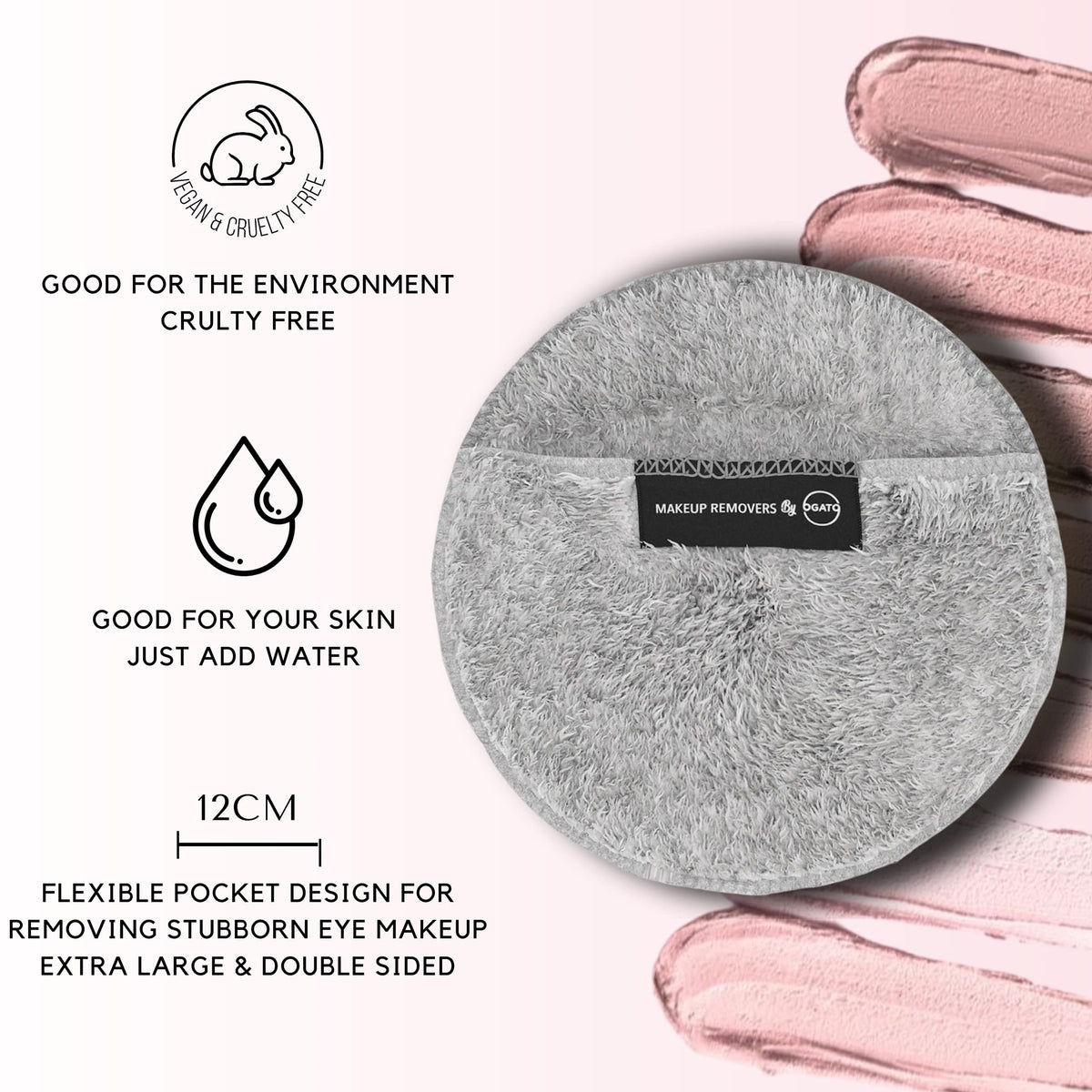 Ogato® Reusable Makeup Remover Pads and Eye Makeup Remover Pads Set - Just Use Water- XL Reusable Face Pads - Eco Friendly - FREE Laundry Bag - Makeup Remover Cloth For All Skin Types