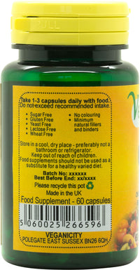 Veganicity Omega-3 DHA: EPA : Algal Oil Omega-3 Fatty Acid : 60 Vcaps, in a Planet-Friendly 99% Recycled Pot