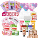 MEITREND Sleepover Kit,Sleepover Party Supplies For Girls,40pcs/5 Set Pamper SPA Party Supplies With Facial Masks Skincare,Eye Patches Hand Cream,Lip Balm,Foot Bath Bombs,Gift for Sleepovers and Birthdays